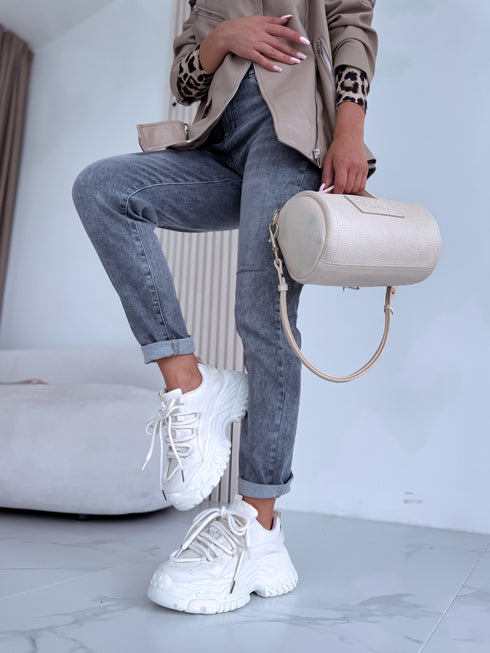 LIGHT BEIGE boots with high sole "BRATZ"